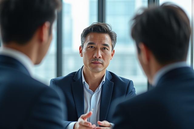 エグゼクティブコーチング中のベテランビジネスリーダー